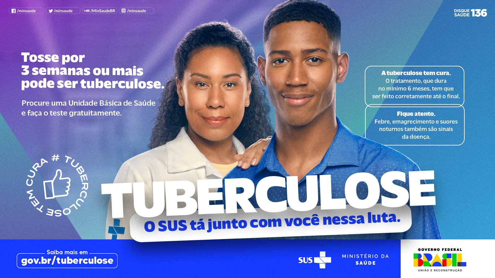Ministério da Saúde lança campanha nacional de combate à tuberculose e incentiva vacinação Ministério da Saúde lança campanha nacional de combate à tuberculose e incentiva vacinação