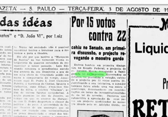 H&aacute; 100 anos, o Senado mantinha lei que punia a imprensa e limitava cr&iacute;ticas